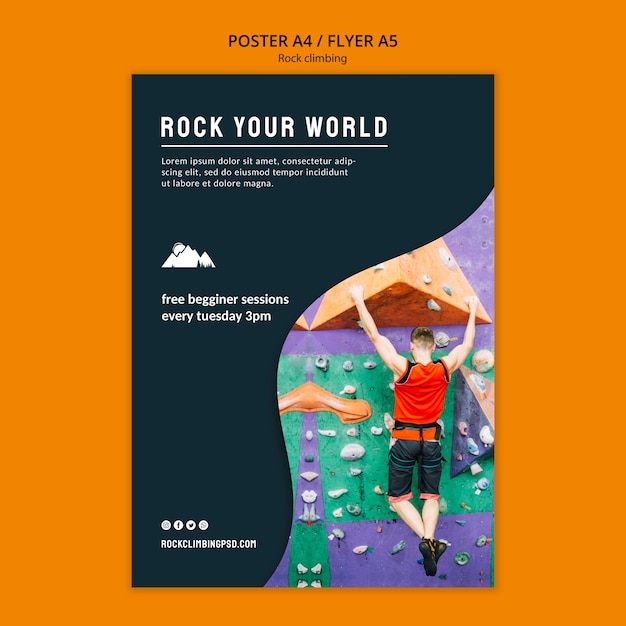 PSD gratuit modèle d'affiche rock your world