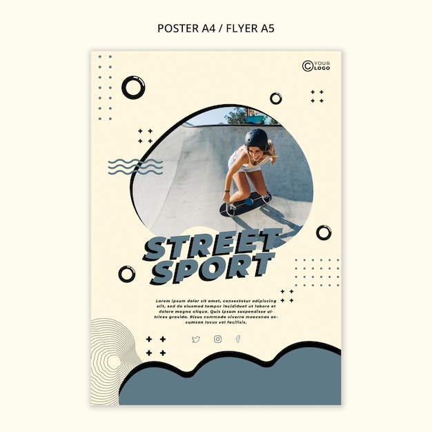 PSD gratuit modèle d'affiche de sport de rue