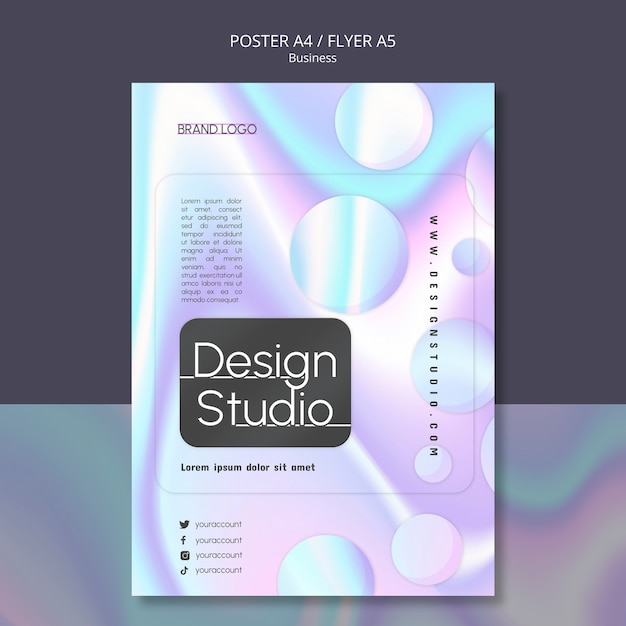 Modèle d'affiche de studio de design dégradé