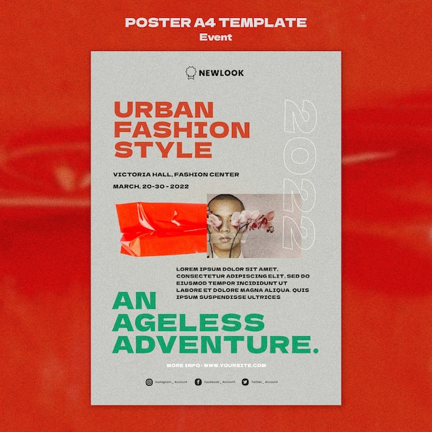 Modèle d'affiche de style de mode urbaine