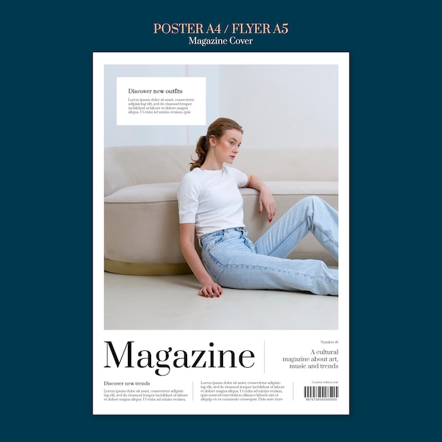 PSD gratuit modèle d'affiche verticale d'entreprise de magazine