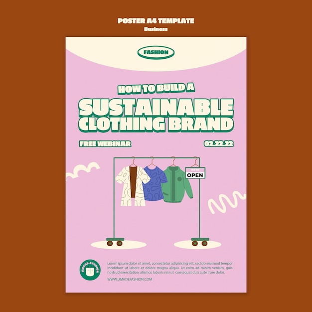 PSD gratuit modèle d'affiche verticale de magasin de mode lente durable