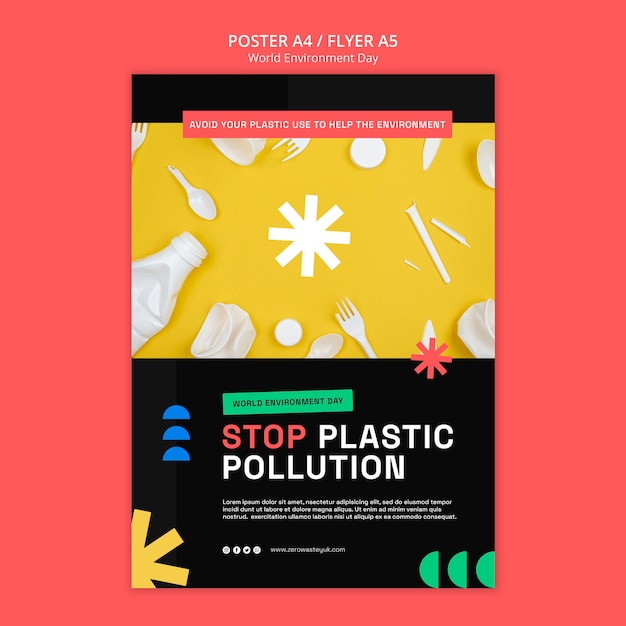 PSD gratuit modèle d'affiche verticale pour la célébration de la journée mondiale de l'environnement