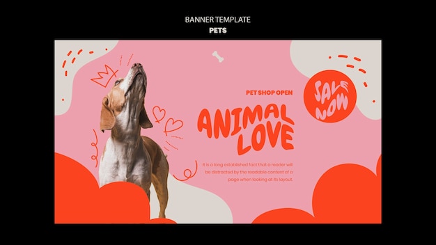 PSD gratuit modèle d'animaux de compagnie de conception de bannière