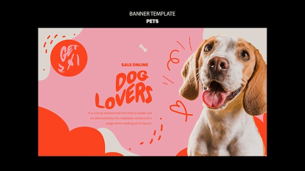 PSD gratuit modèle d'animaux de compagnie de conception de bannière