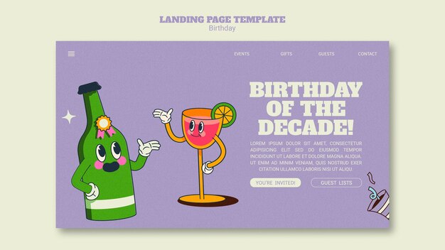 PSD gratuit modèle d'anniversaire design plat