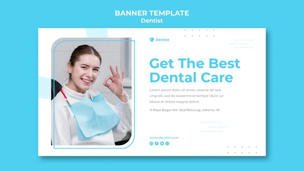 Modèle d'annonce de dentiste bannière