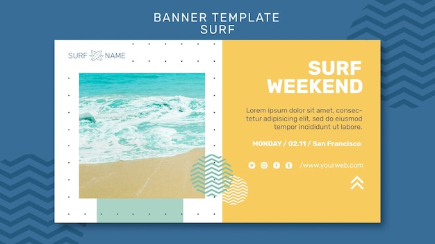 PSD gratuit modèle d'annonce de surf de bannière