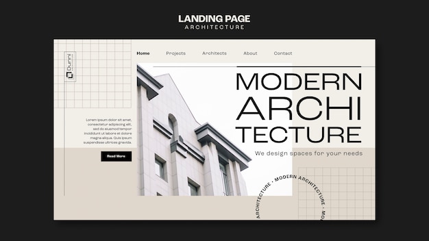 PSD gratuit modèle d'architecture design plat