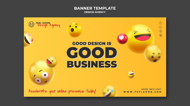PSD gratuit modèle de bannière d'agence de design