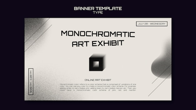 PSD gratuit modèle de bannière d'art monochrome