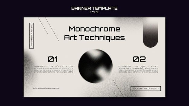 PSD gratuit modèle de bannière d'art monochrome