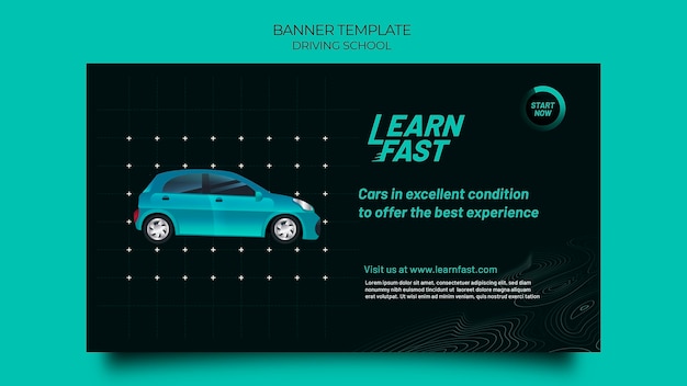 PSD gratuit modèle de bannière d'auto-école