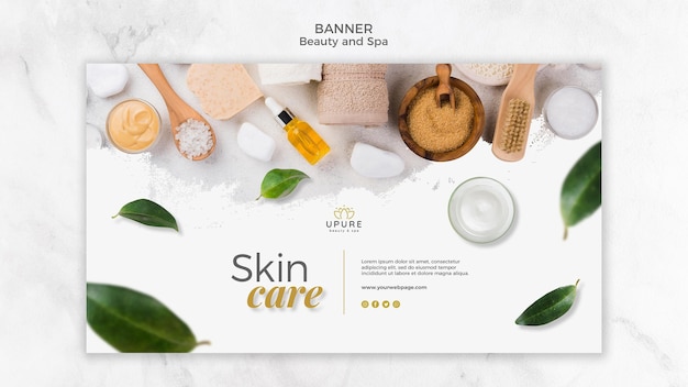 Modèle de bannière de beauté et spa