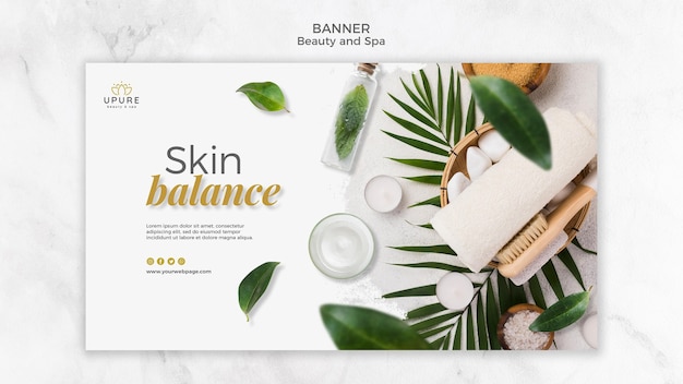 Modèle de bannière de beauté et spa