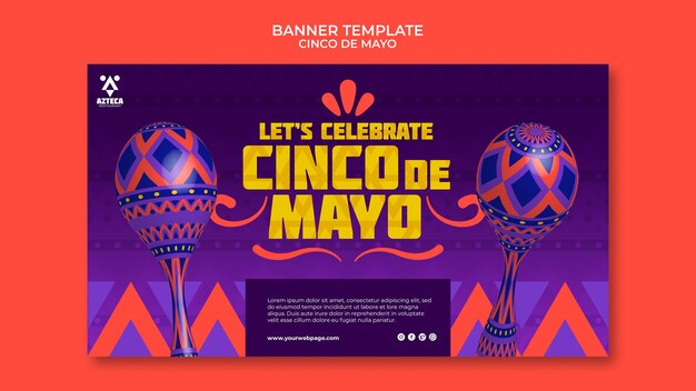 Modèle de bannière de célébration du cinco de mayo