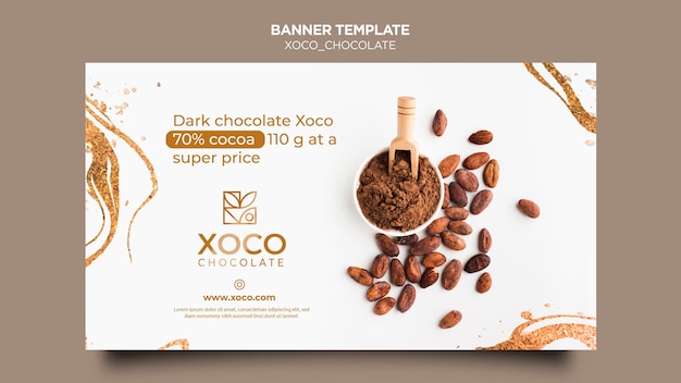 Modèle de bannière de chocolat Xoco