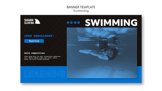 PSD gratuit modèle de bannière de club de piscine