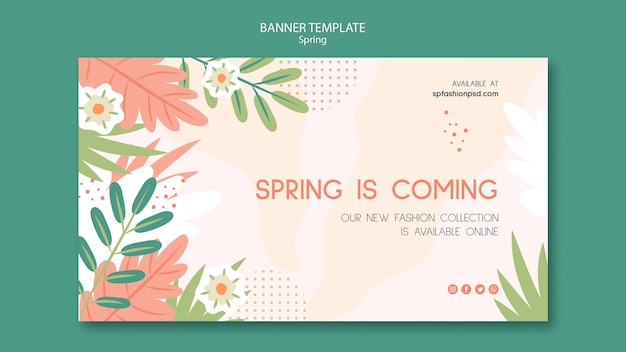 PSD gratuit modèle de bannière de collection de printemps