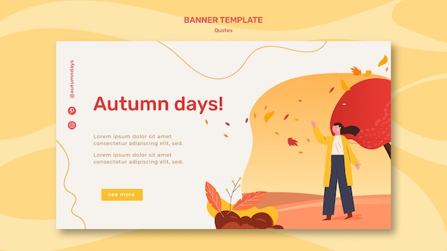 PSD gratuit modèle de bannière de concept automne