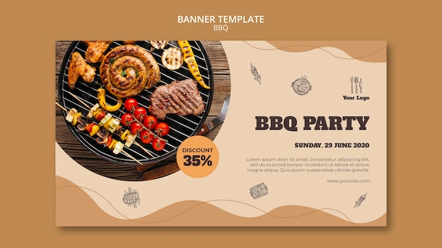 PSD gratuit modèle de bannière de concept de barbecue