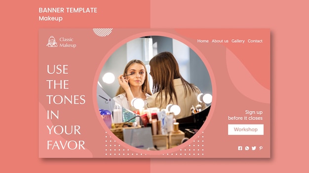 PSD gratuit modèle de bannière de concept de maquillage