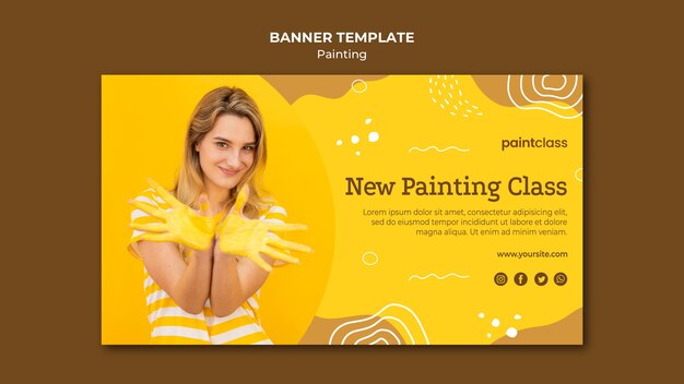 Modèle de bannière de concept de peinture