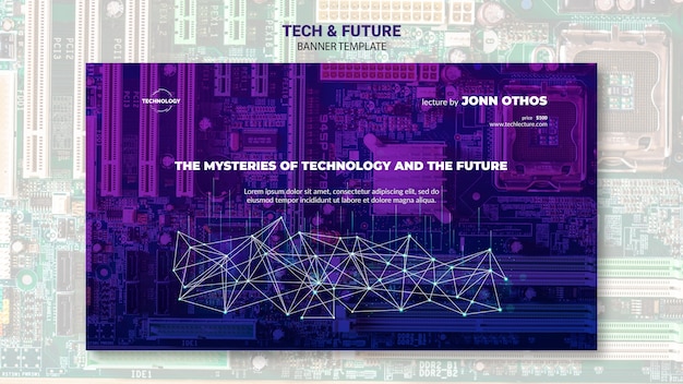 PSD gratuit modèle de bannière de concept tech & future