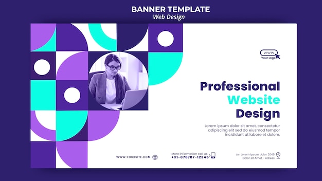 PSD gratuit modèle de bannière de conception de site web professionnel