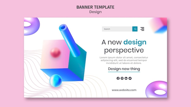 PSD gratuit modèle de bannière de conceptions 3d créatives