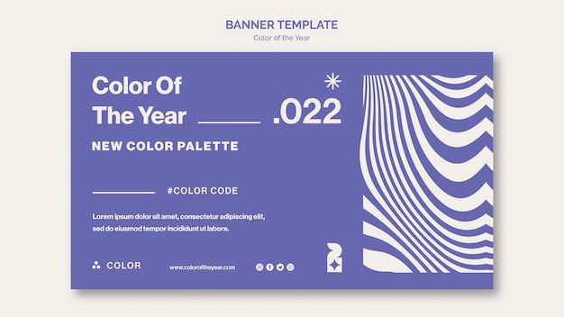 PSD gratuit modèle de bannière couleur de l'année 2022