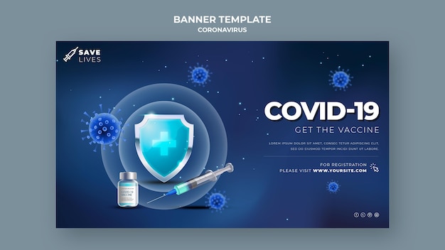 PSD gratuit modèle de bannière covid 19