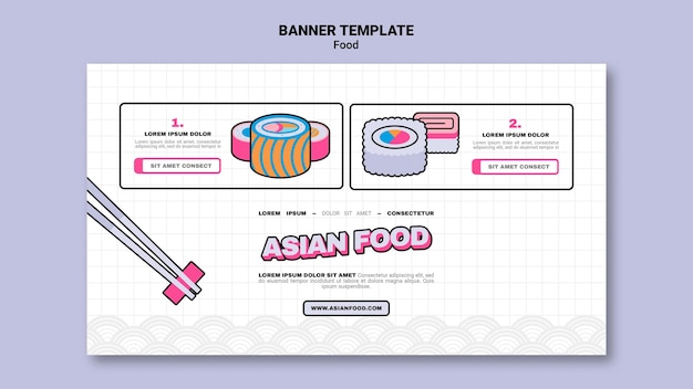 PSD gratuit modèle de bannière de cuisine asiatique