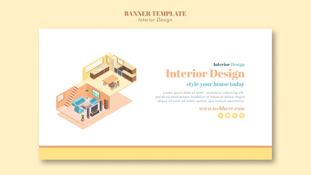 PSD gratuit modèle de bannière de design d'intérieur