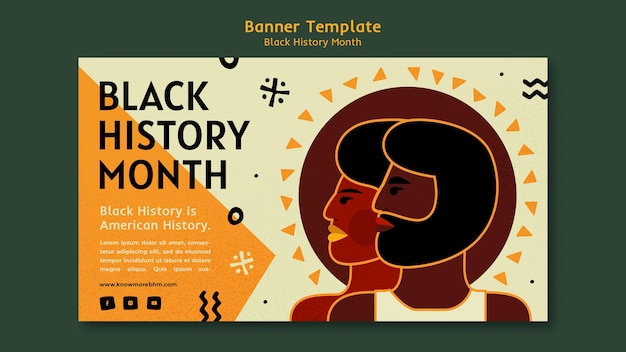 PSD gratuit modèle de bannière du mois de l'histoire des noirs