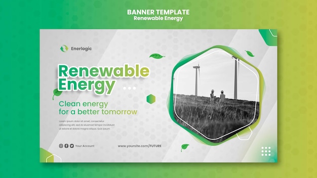 PSD gratuit modèle de bannière d'énergie renouvelable