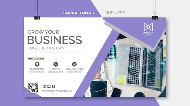 PSD gratuit modèle de bannière d'entreprise design plat