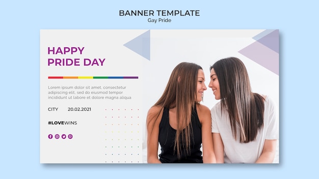 PSD gratuit modèle de bannière gay pride