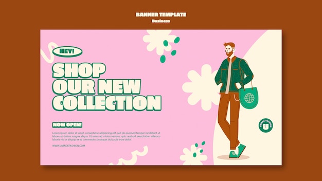 PSD gratuit modèle de bannière horizontale de magasin de mode lente durable