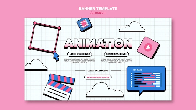 PSD gratuit modèle de bannière horizontale pour l'animation par ordinateur