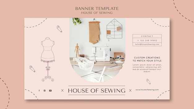 PSD gratuit modèle de bannière de maison de couture