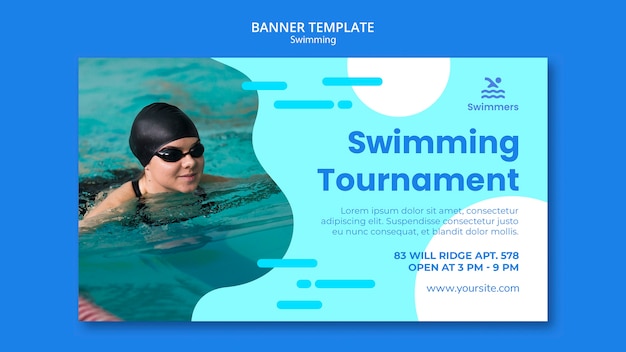 PSD gratuit modèle de bannière de natation