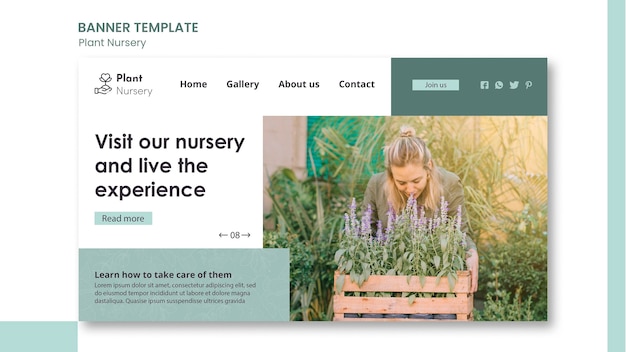 PSD gratuit modèle de bannière de pépinière de plantes