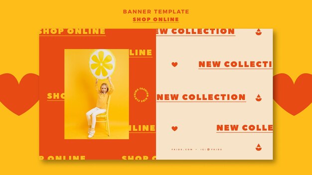 PSD gratuit modèle de bannière pour les achats en ligne