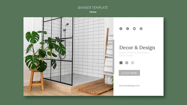 PSD gratuit modèle de bannière pour la décoration et la conception de la maison