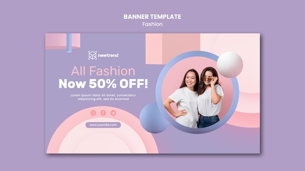 PSD gratuit modèle de bannière pour magasin de vente au détail de mode