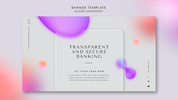 PSD gratuit modèle de bannière pour des opérations bancaires transparentes et sûres