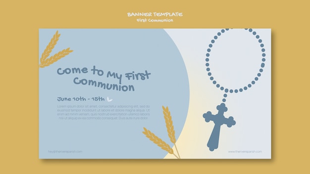 Modèle de bannière de première communion