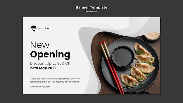 PSD gratuit modèle de bannière de restaurant de cuisine asiatique