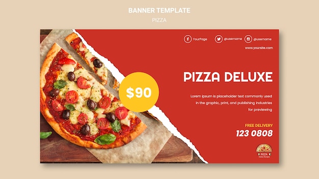 PSD gratuit modèle de bannière de restaurant de pizza